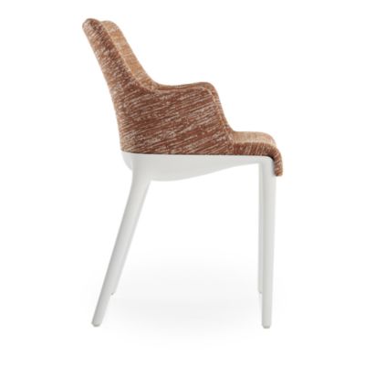 Eleganza Nia Melange Dining Armchair, White Legs