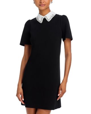 AQUA - Embellished Collar A Line Dress - Exclusive
