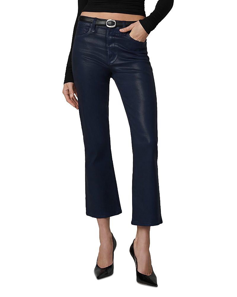 Joe's Jeans The Callie Coated High Rise Cropped Bootcut Jeans In Navy In Navy