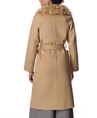 Belted Wool Coat with Collar