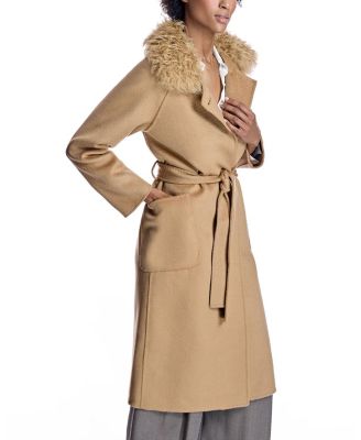 Belted Wool Coat with Collar