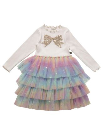 Petite Hailey - Girls' Bow Layered Tutu Dress - Baby, Little Kid