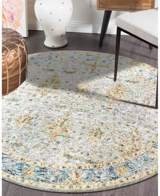 LR Home Vintage VINTA-81924 Round Area Rug, 8'6" x 8'6"