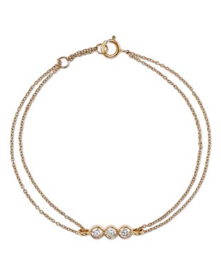 Moon & Meadow - 14K Yellow Gold Lab Grown Diamond Trio Bezel Chain Bracelet