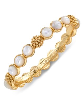 Berry Mother of Pearl Hinged Bangle Bracelet