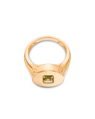 14K Yellow Gold Peridot Pinky Ring