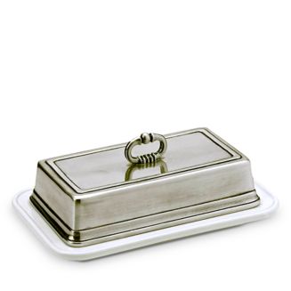 MATCH Convivio Ceramic Butter Dish with Pewter Cover | Bloomingdale's