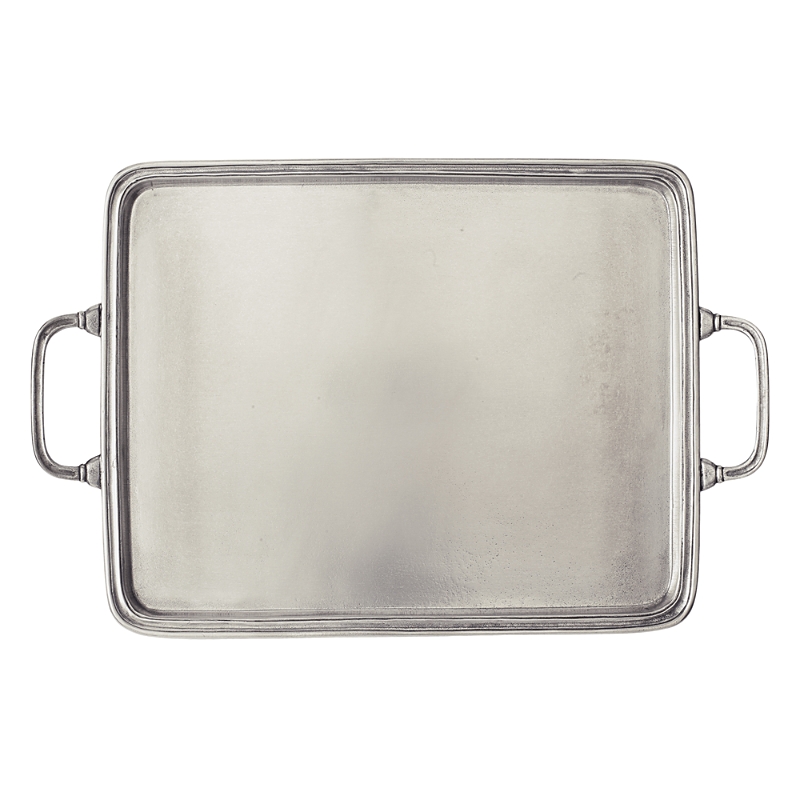 Match Large Handled Pewter Tray In Pewter