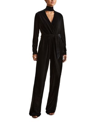 REISS - Vera Velvet Jumpsuit