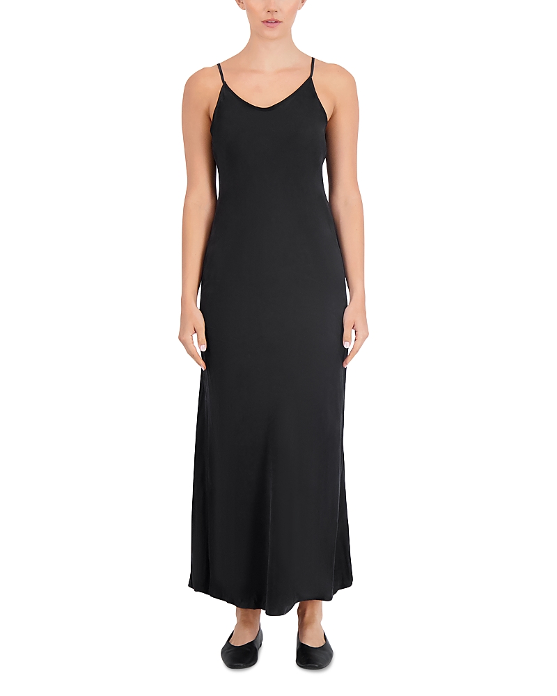 Point Faux Suede Slip Dress