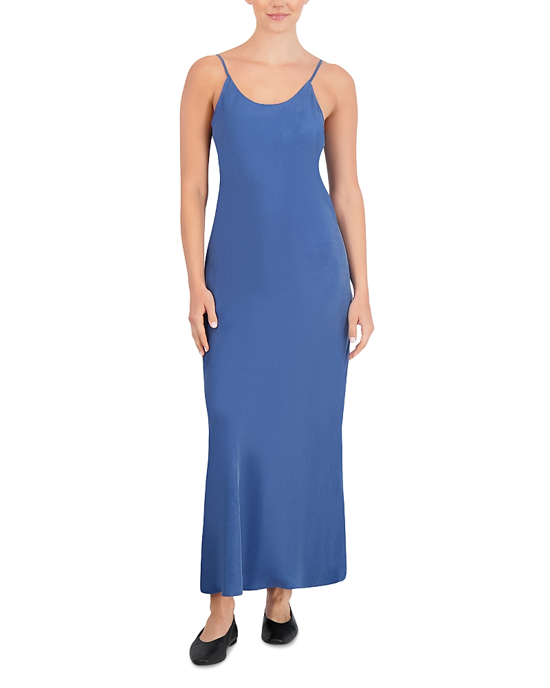 Point Faux Suede Slip Dress