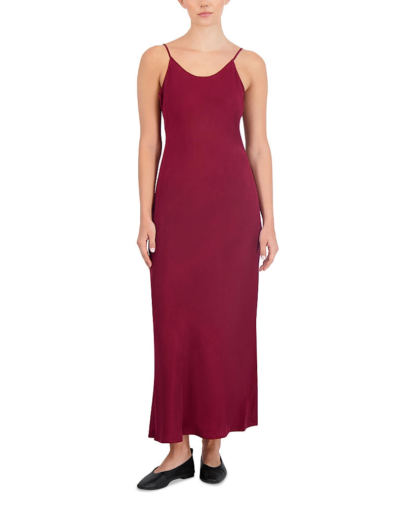 Point Faux Suede Slip Dress