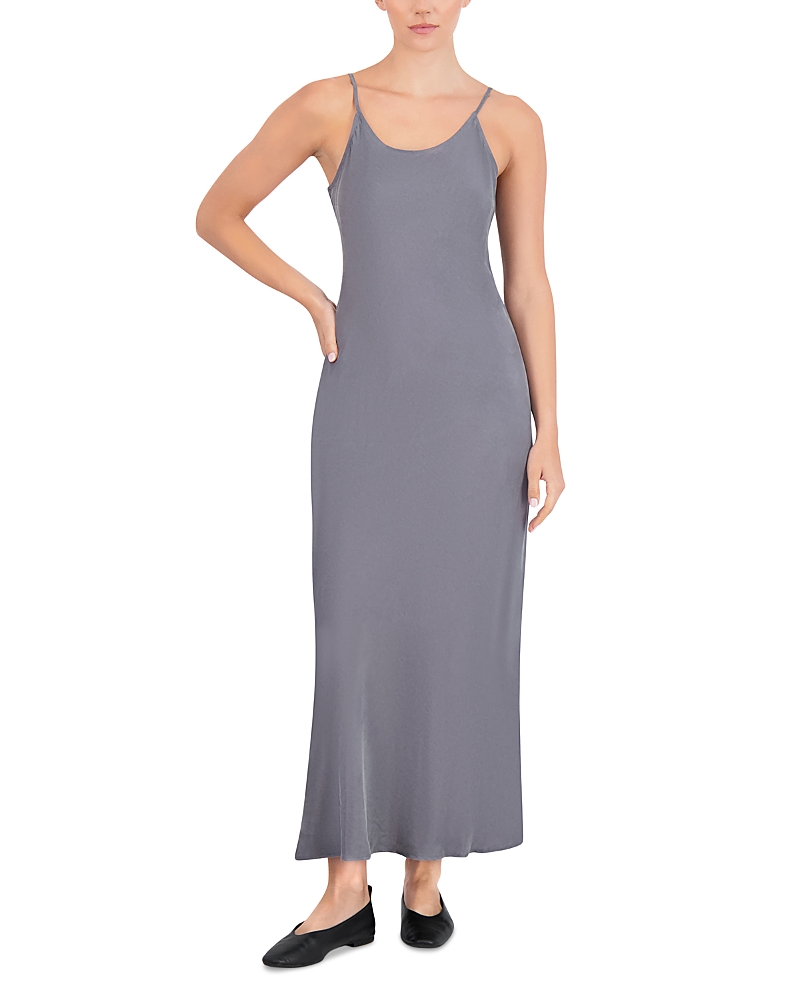 Point Faux Suede Slip Dress