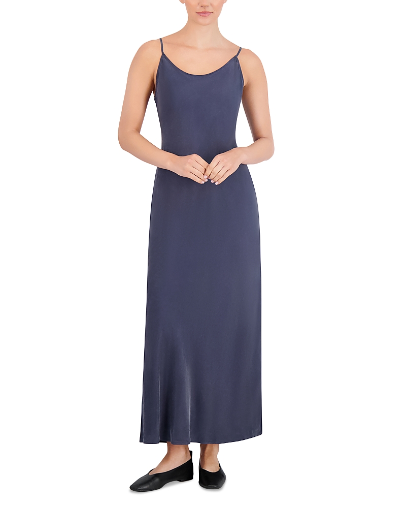 Point Faux Suede Slip Dress