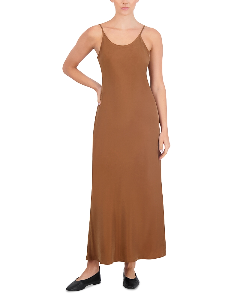 Point Faux Suede Slip Dress