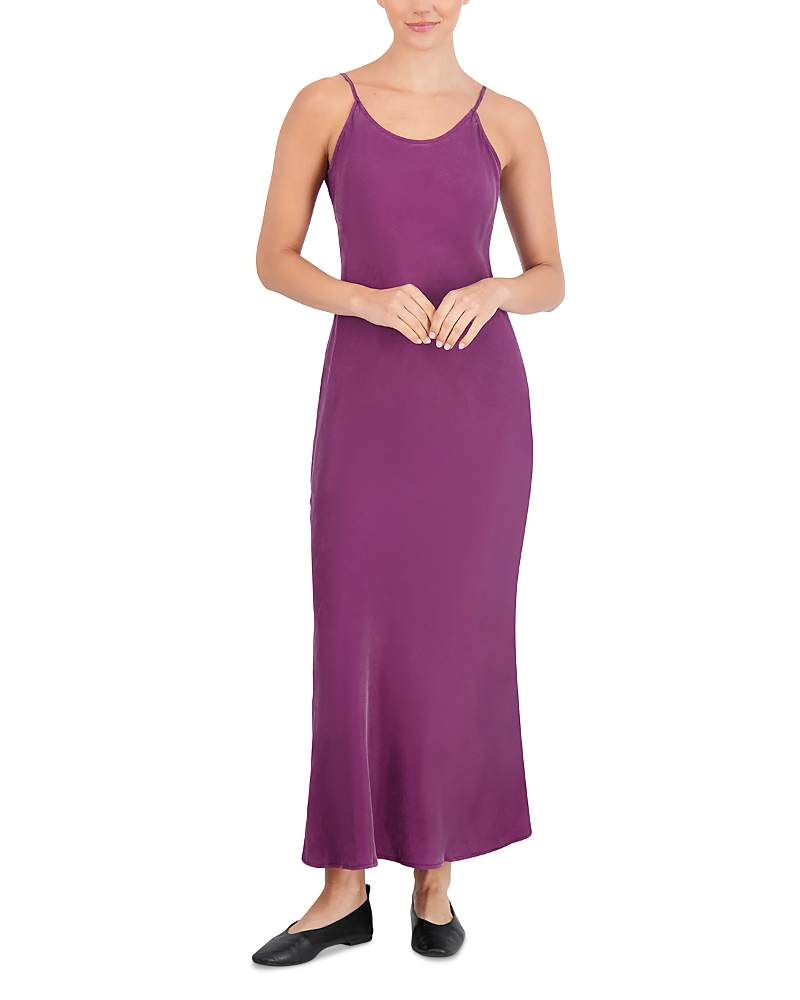 Point Faux Suede Slip Dress