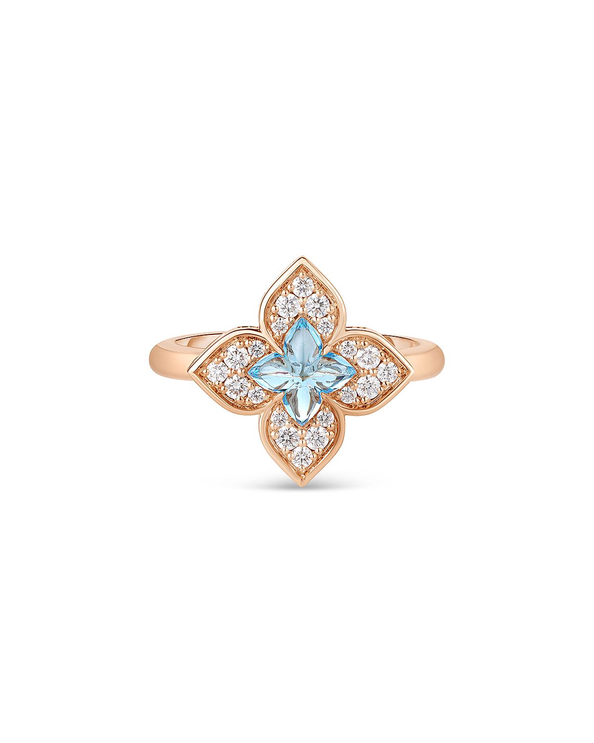 Roberto Coin 18K Rose Gold Venetian Princess Carnival Amethyst & Diamond Flower Ring