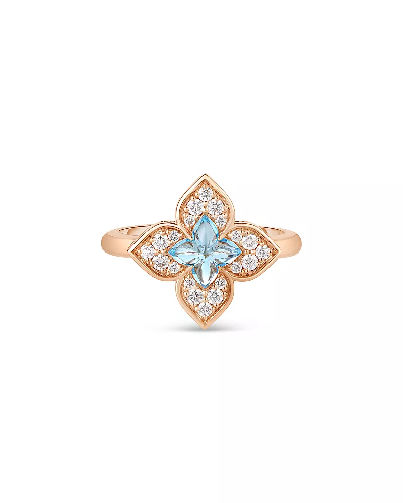 Roberto Coin 18K Rose Gold Venetian Princess Carnival Amethyst & Diamond Flower Ring