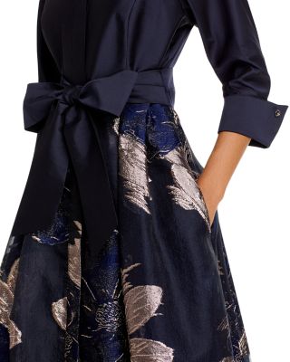 Taffeta Shirt Floral Gown