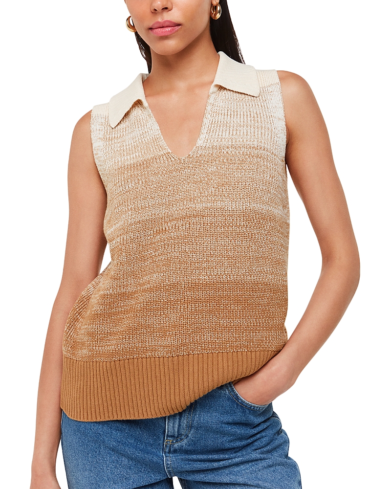 Whistles Collared Ombre Top In Multicolor