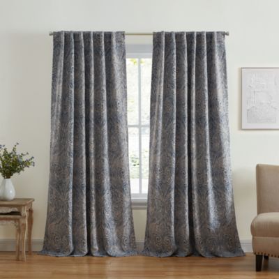 Vittoria Paisley Printed Blackout Curtain Panel, 52" x 84"