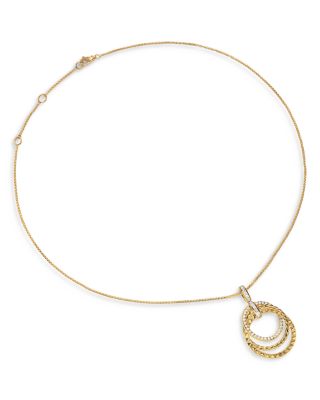 Crossover Trio Pendant Necklace in 18K Yellow Gold with Diamonds, 24mm