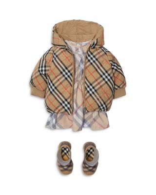 Girls' Reversible Check Puffer Jacket - Baby