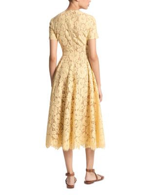 Michael Kors Collection Lace Cap Sleeve Midi Dress | Bloomingdale's Women