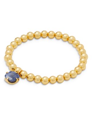 kate spade new york Pop of Joy Beaded Blue Stone Charm Stretch Bracelet