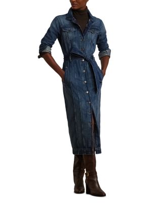 【Lauren Ralph Lauren】Denim Tie-Neck Shirtdress Denim Tie-Neck Shirtdress for Women | Ralph Lauren® CO
