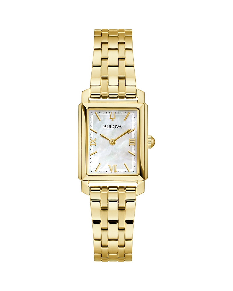 Bulova Women's Sutton Gold-tone Stainless Steel Bracelet Watch 21mm In White/gold