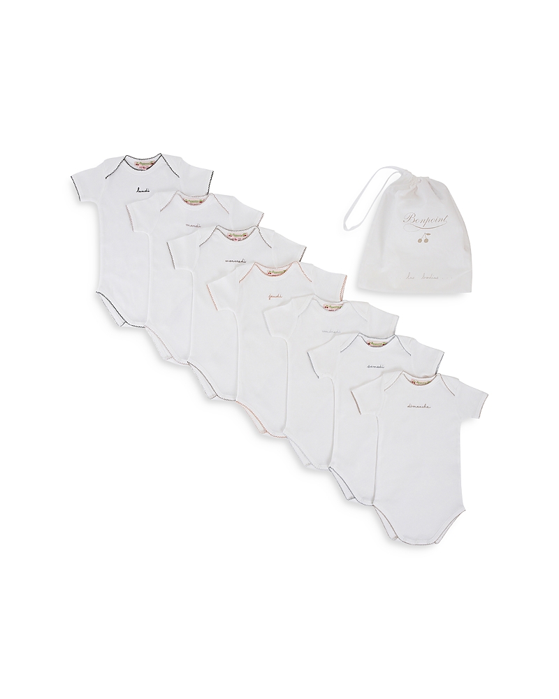 Bonpoint Unisex 7-piece Bodysuit Set - Baby In White