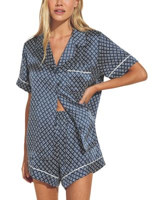 Eberjey Inez Printed Washable Silk Short Pajama Set