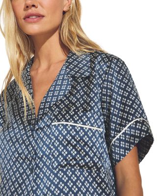 Inez Printed Washable Silk Short Pajama Set