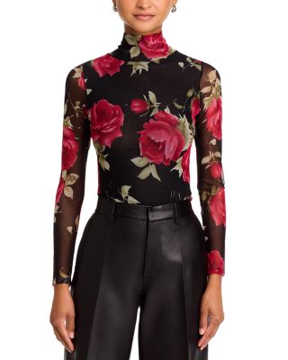 AQUA - Floral Mesh Top - Exclusive