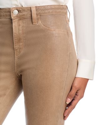 Kendra High Rise Cropped Flared Jeans in Rye Coated