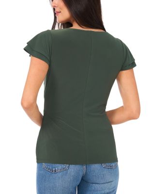 Crossover Flutter Sleeve Top