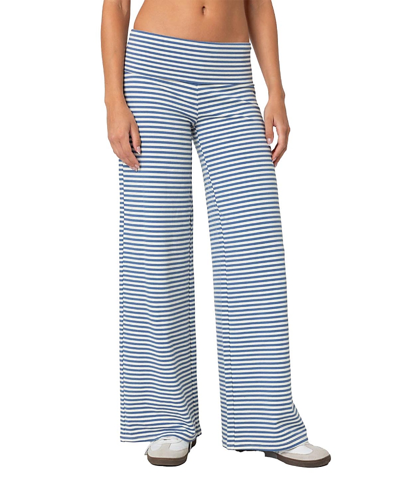 Edikted Lilah Striped Fold Over Pants