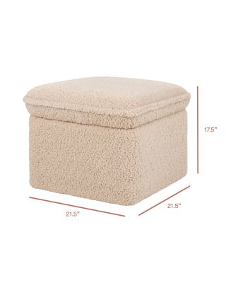 Cali Storage Ottoman in Faux Shearling