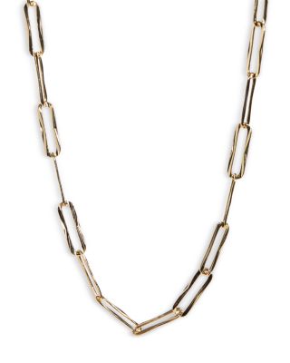 Argento Vivo - Hammered Clip Chain Necklace in 18k Gold Plated Sterling Silver, 15"