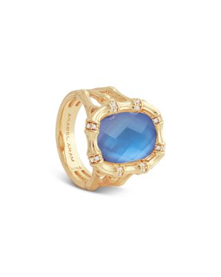 Bamboo Stone Statement Ring in 18K Gold Plated