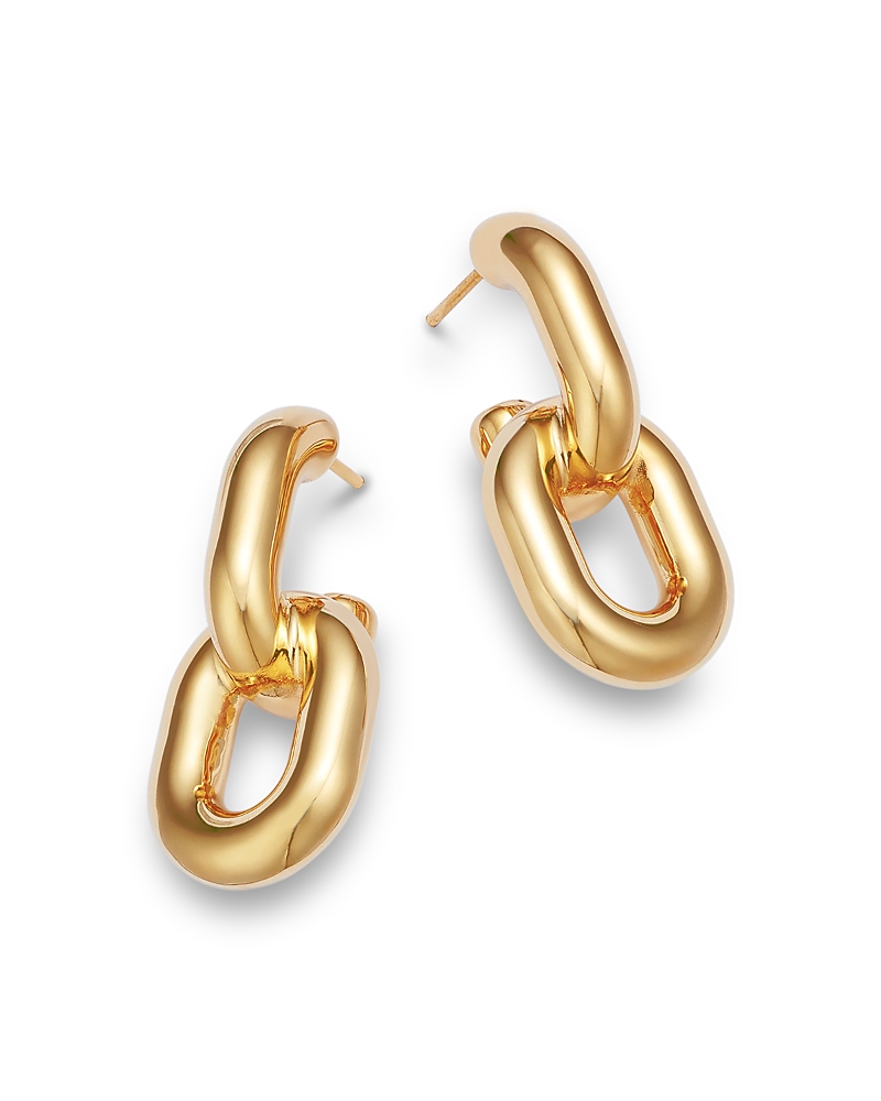 BLOOMINGDALE'S FINE COLLECTION POLISHED OVAL LINK DROP EARRINGS IN 14K YELLOW GOLD
