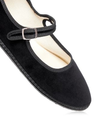 Women's Mary Jane Velvet Ballet Flats