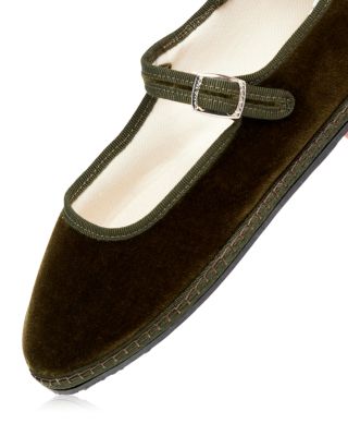 Women's Mary Jane Velvet Ballet Flats