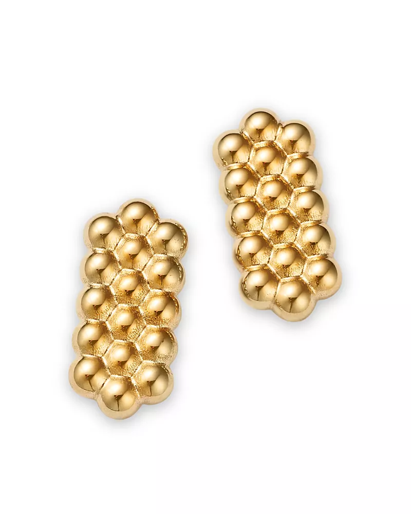 Bloomingdale's Fine Collection Multi Bead Hexagon Statement Earrings in 14K Yellow Gold