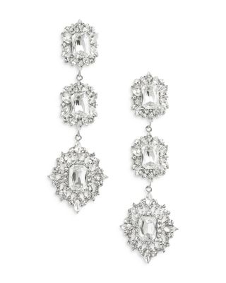Self-Portrait - Crystal Tiered Drop Earrings
