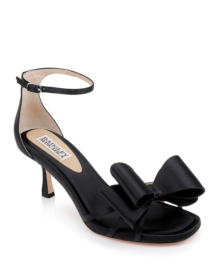 Badgley Mischka Tess Tulle Bow Block Heel Sandals in Gold Size 11 New in Box