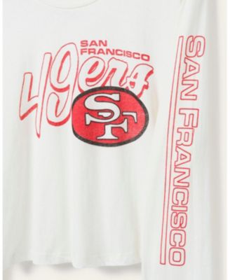 Women's NFL San Francisco 49ers Touchdown Long Sleeve Cropped Tee