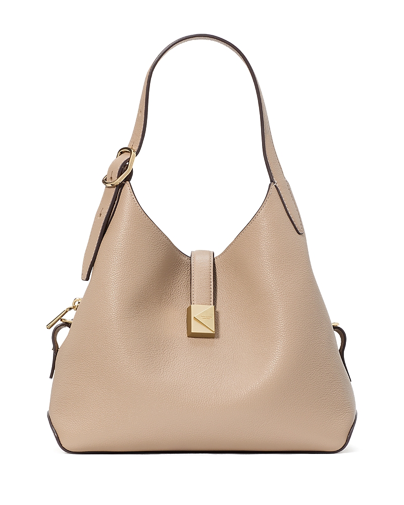Shop Kate Spade New York Deco Pebbled Leather Small Crossbody Tote In Timeless Taupe Multi
