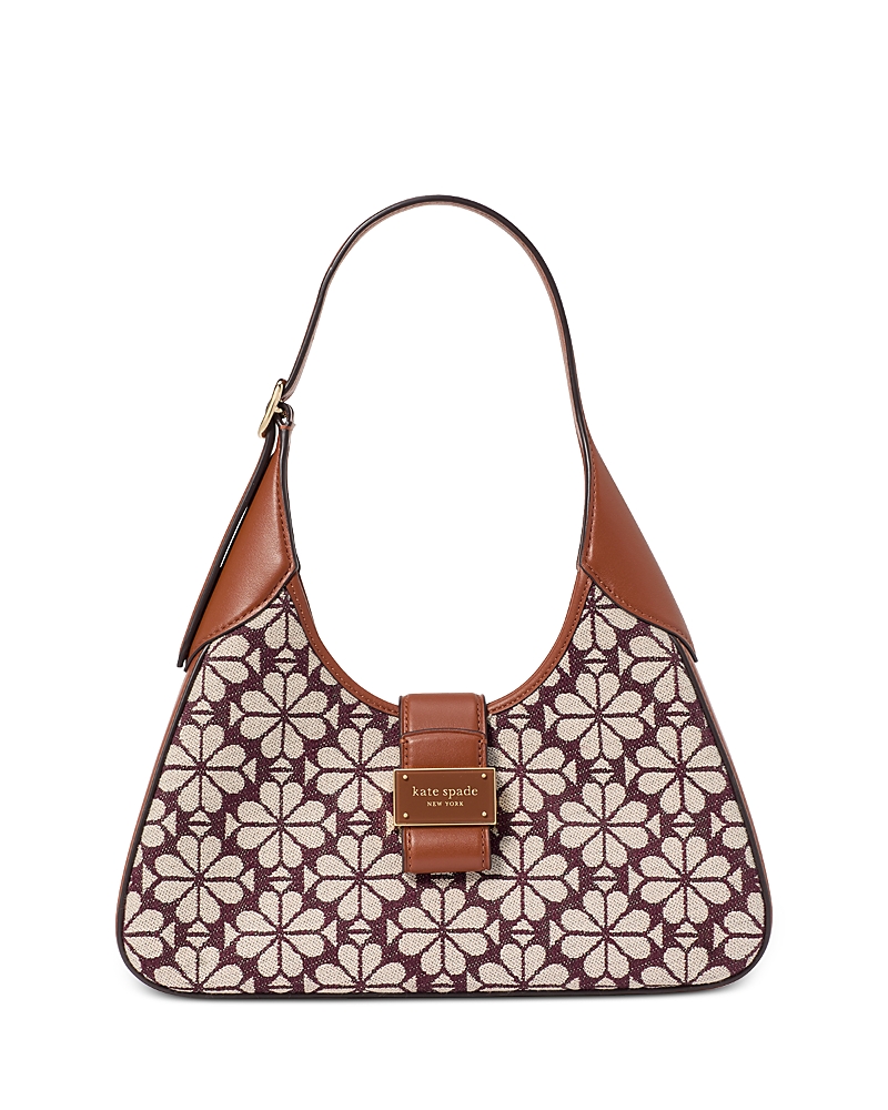 Kate Spade New York Spade Floral Jacquard Shoulder Bag In Burgundy Multi